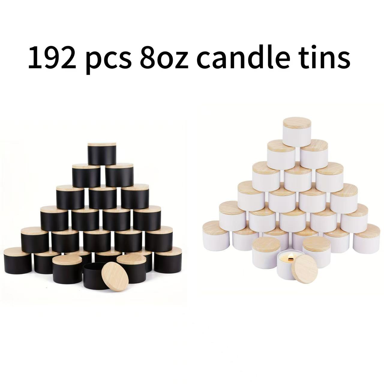 Candle Vessel Supplies - 192 قطعة 8 أوقية جرة شمعة