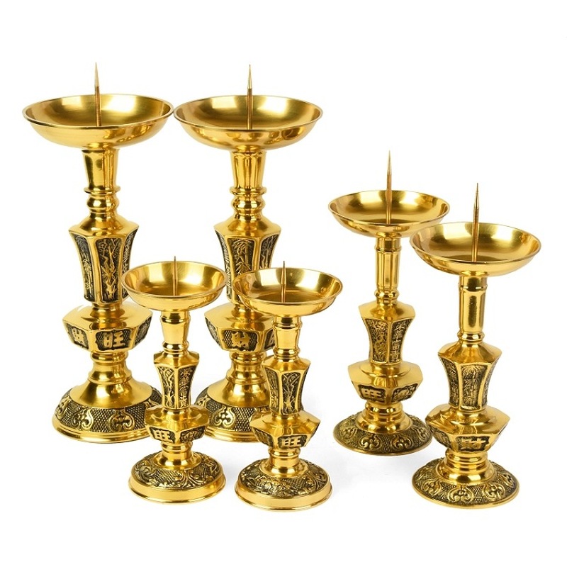 Candle Supplies Luxury - زوج من حاملات الشموع النحاسية الفاخرة